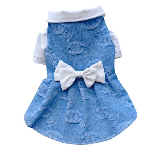 Chewnel Denim Bowtie Dress