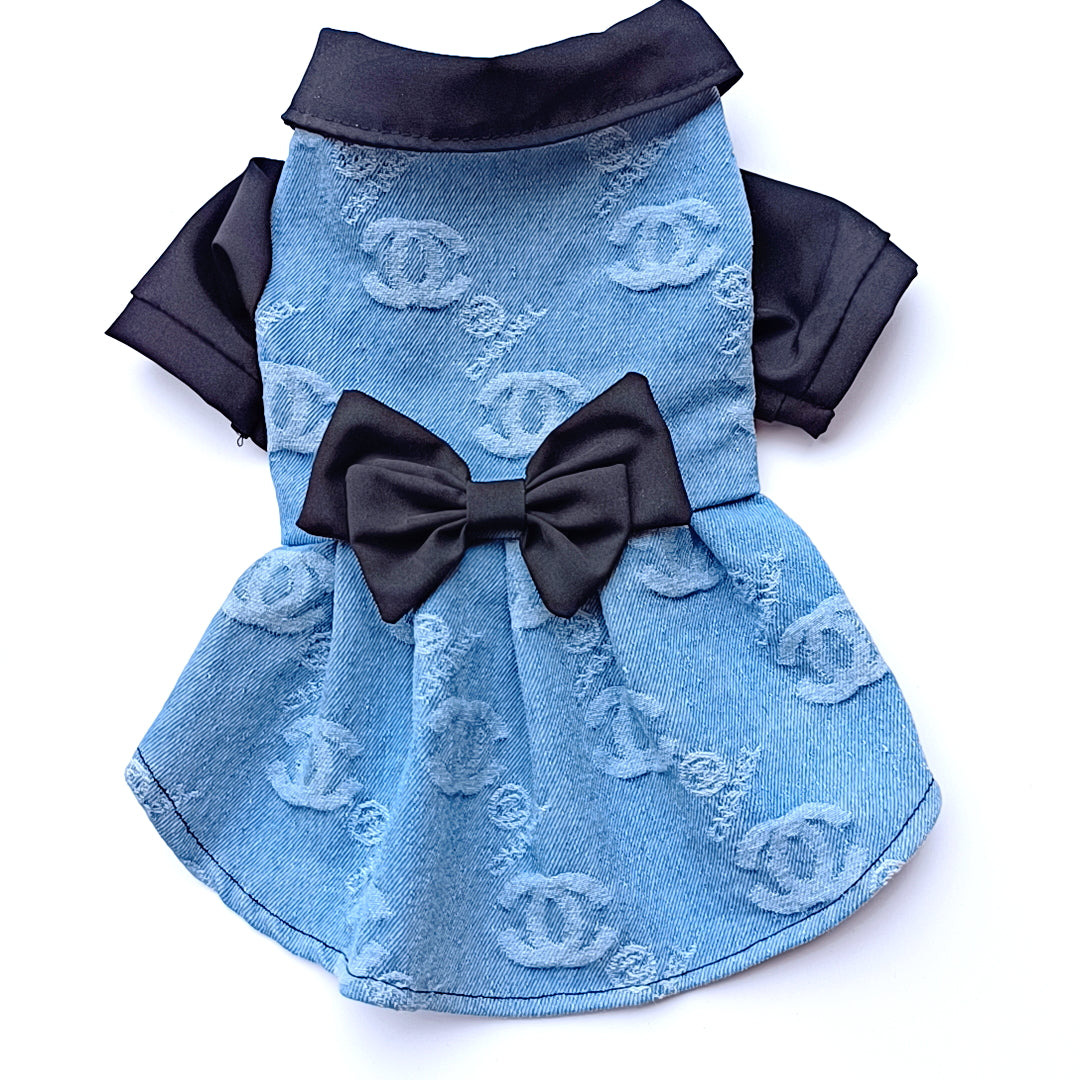 Chewnel Denim Bowtie Dress