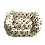 Chewy V Faux Fur Bed Beige