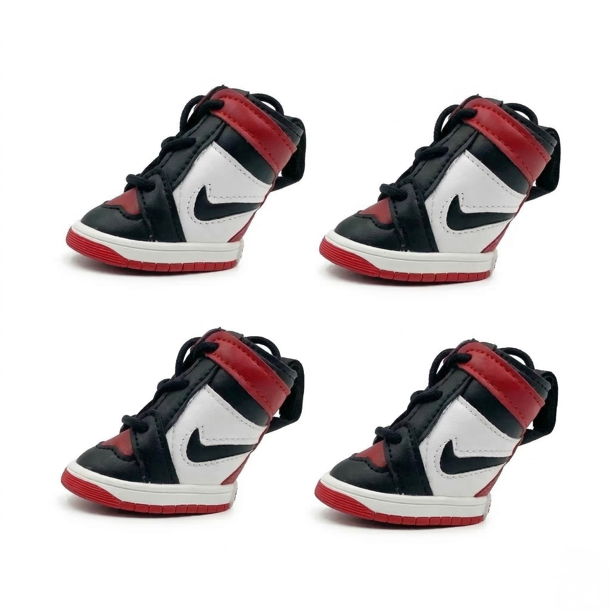 Side view Air Bud dog sneakers showing high-top silhouette padded collar and rubber sole