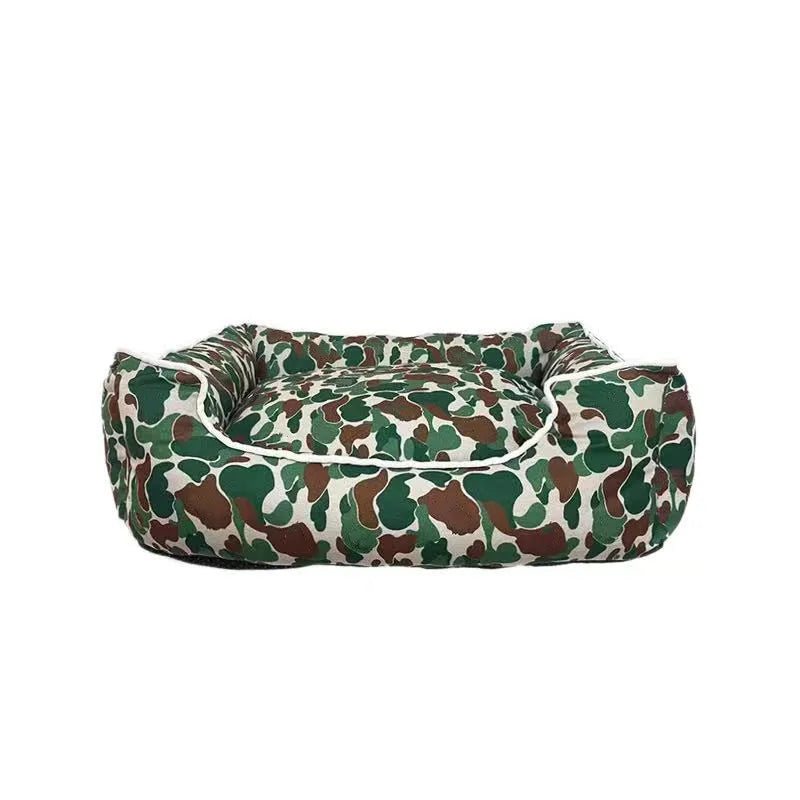 Cozy Camo Pup Cuddle Bed