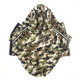 A Barking Pup Camo Windbreaker Hype Pups designer dog clothes.