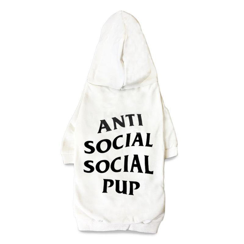 Anti Social Puppy Club Hoodie Hype Pups designer dog clothes.