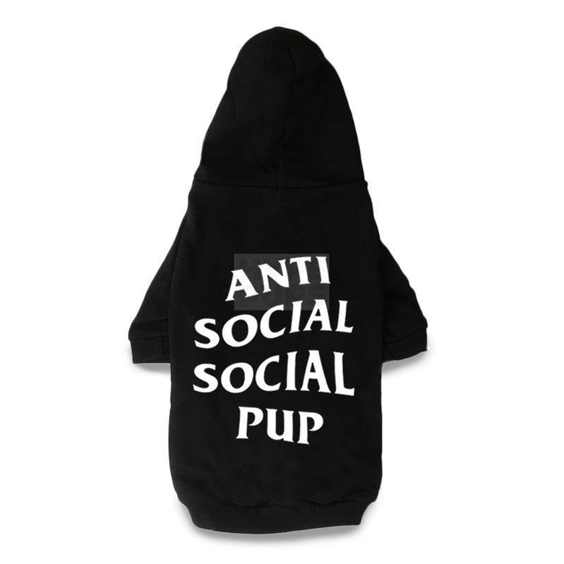 Anti Social Puppy Club Hoodie Hype Pups designer dog clothes.