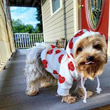 CDG Heart Print Hoodie Hype Pups designer dog clothes.