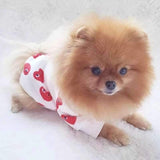 CDG Heart Print Hoodie Hype Pups designer dog clothes.