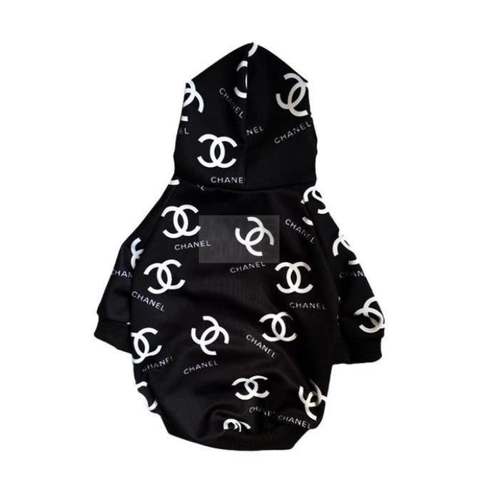 Chewnel All Over Logo Hoodie Hype Pups designer dog clothes.