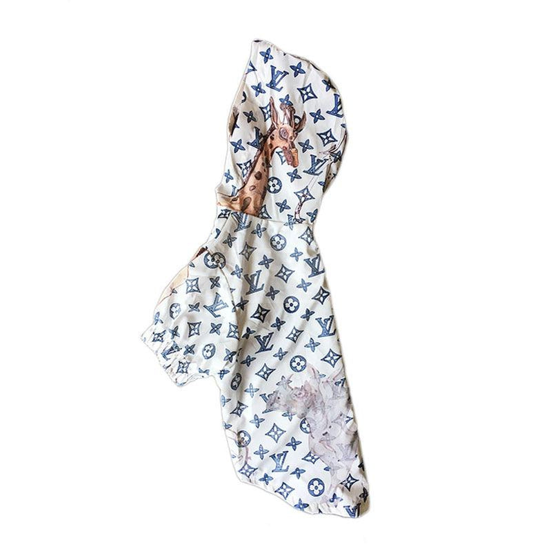 Chewy V Jungle Rain Jacket Hype Pups designer dog clothes.