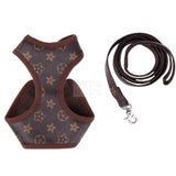 Chewy V Monogram Harness & Leash Hype Pups designer dog clothes.