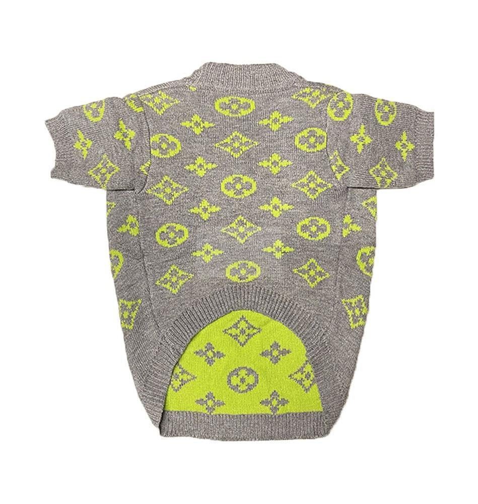 Chewy V Monogram Sweater Hype Pups designer dog clothes.