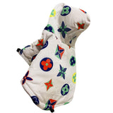 Chewy V Multicolour Monogram Jacket Hype Pups designer dog clothes.