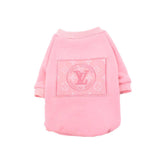 Chewy V Pink Sweatshirt Hype Pups designer dog clothes.