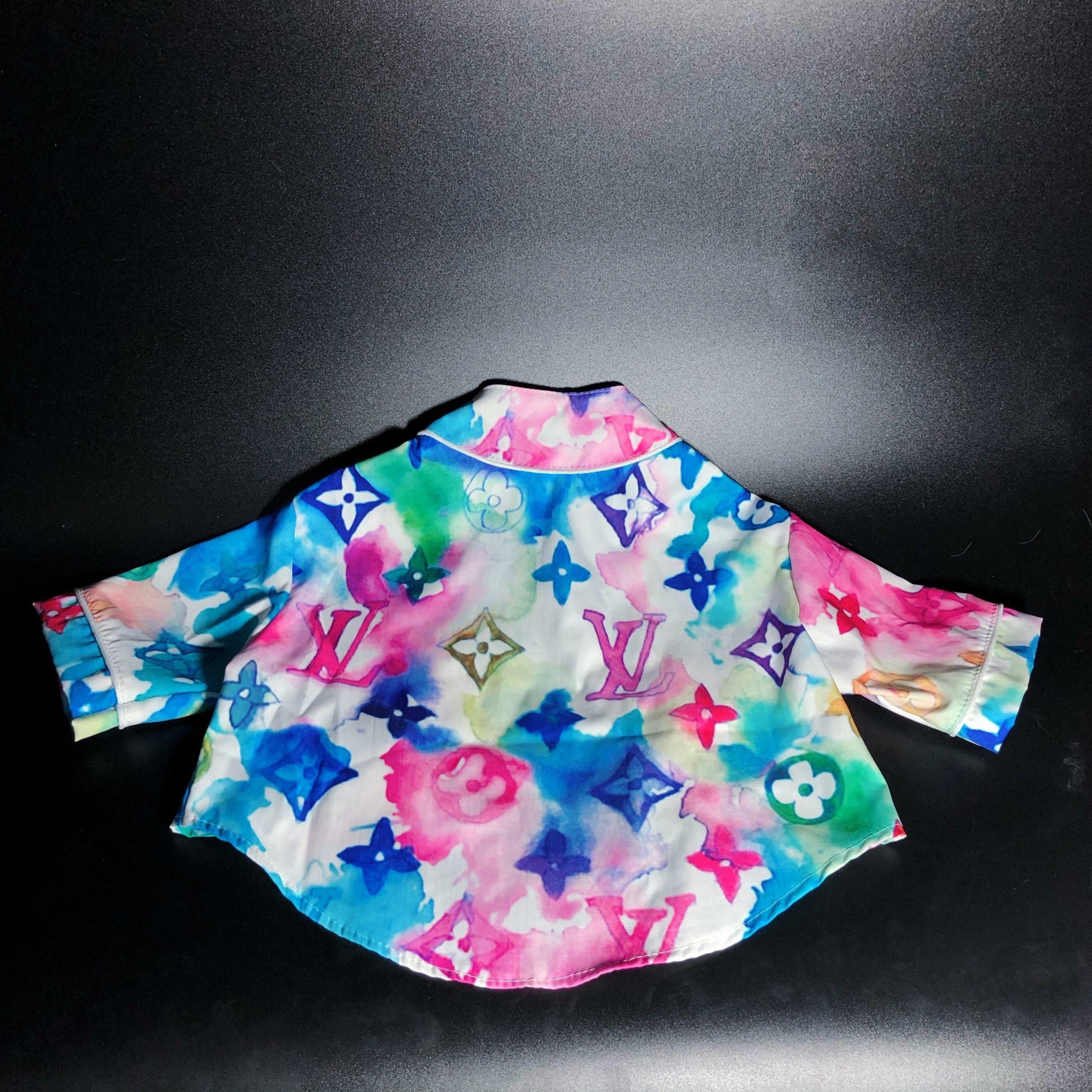 Chewy V Watercolor Shirt Hype Pups designer dog clothes.