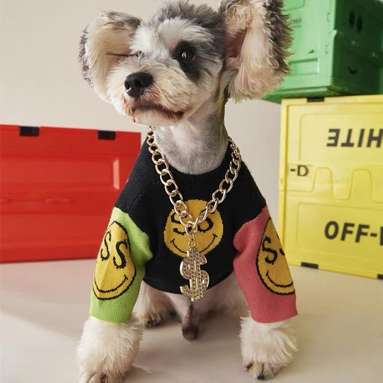 Dollar Sign Necklace Hype Pups designer dog clothes.