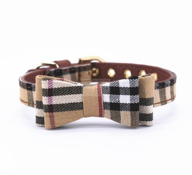 Furberry Bow Collar & Leash Hype Pups designer dog clothes.