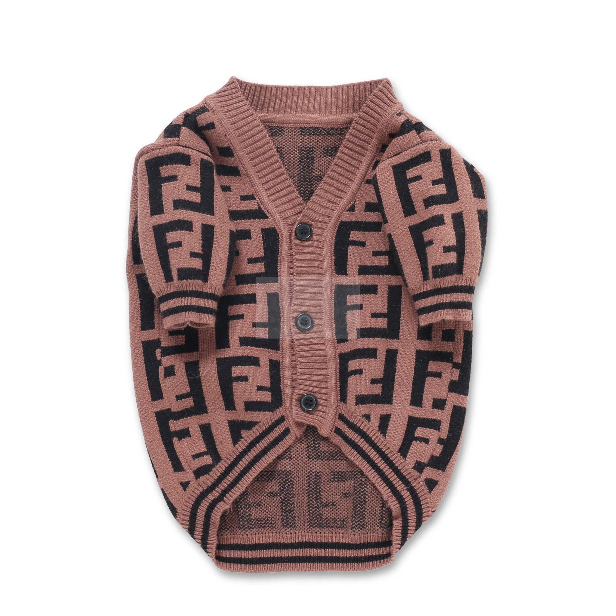 Furdi FF Knit Cardigan Hype Pups designer dog clothes.