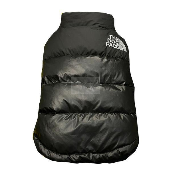 Black TDF puffer vest back view showing quilted construction and sleeveless design