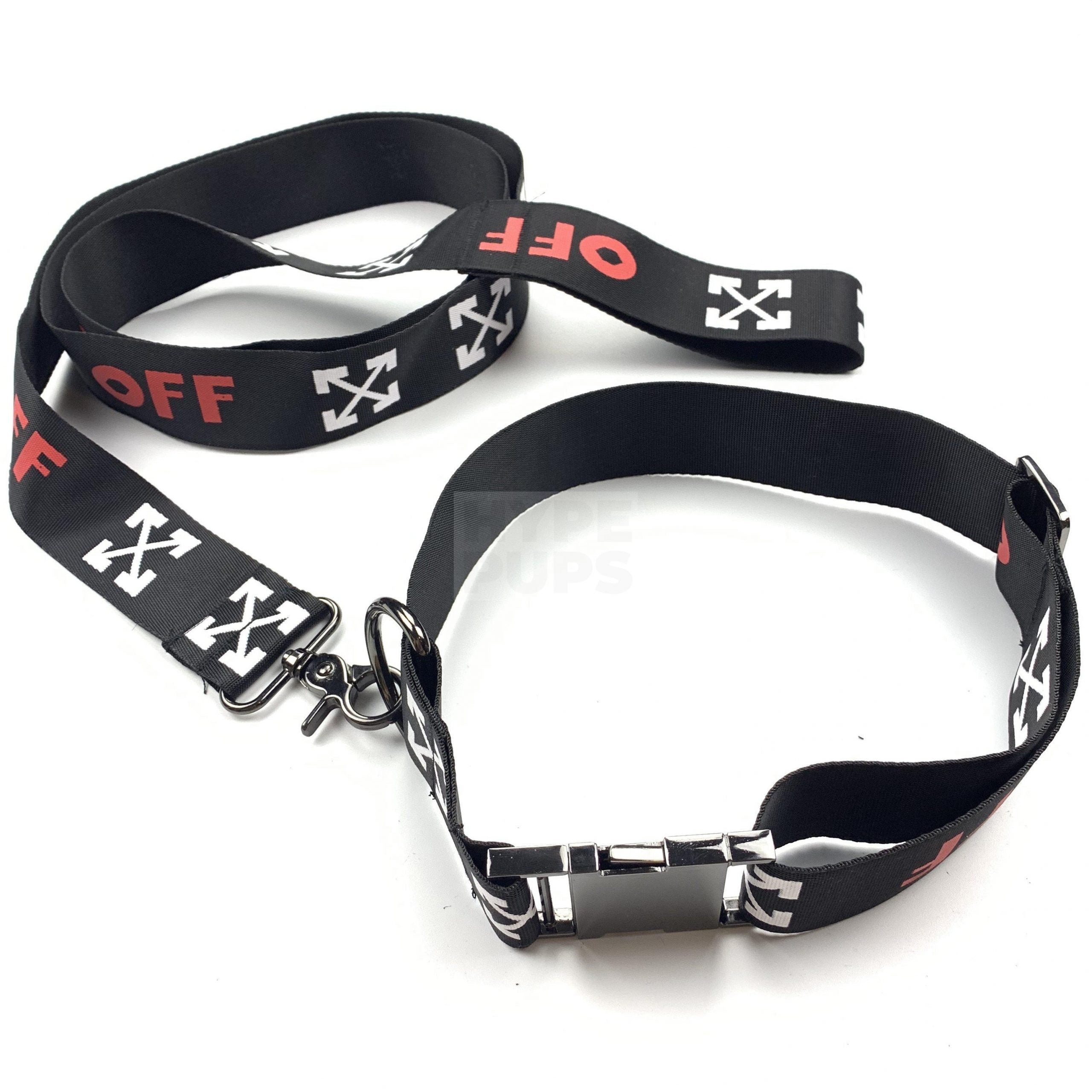 Woof-White Arrow Walking Set Hype Pups designer dog clothes.