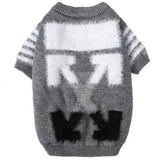Woof-White Arrows Sweater Hype Pups designer dog clothes.