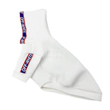 Woof-White Blue Trim Hoodie Hype Pups designer dog clothes.