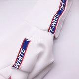 Woof-White Blue Trim Hoodie Hype Pups designer dog clothes.