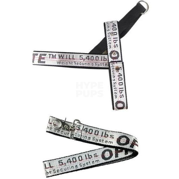 Woof-White Dog Harness & Leash Hype Pups designer dog clothes.