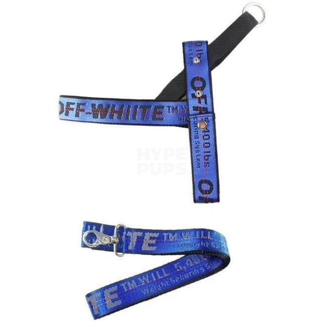 Woof-White Dog Harness & Leash Hype Pups designer dog clothes.