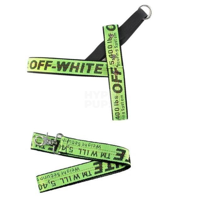 Woof-White Dog Harness & Leash Hype Pups designer dog clothes.