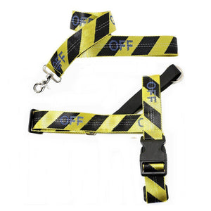 Woof-White Hazard Harness & Leash Hype Pups designer dog clothes.