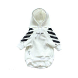 Woof-White “WOOF” Hoodie Hype Pups designer dog clothes.